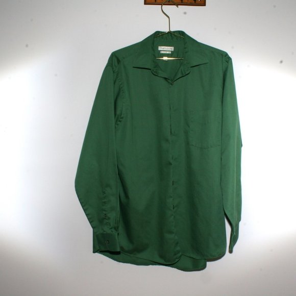 BRAND NEW- Van Heusen Dress Shirt-Hunter Green - Picture 2 of 5